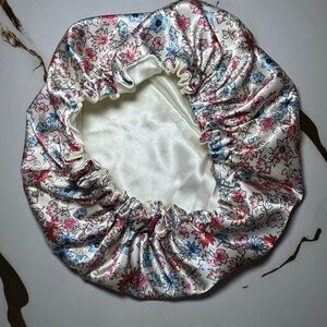 Reversible Satin Bonnet – Double Layer Floral Satin Bonnet